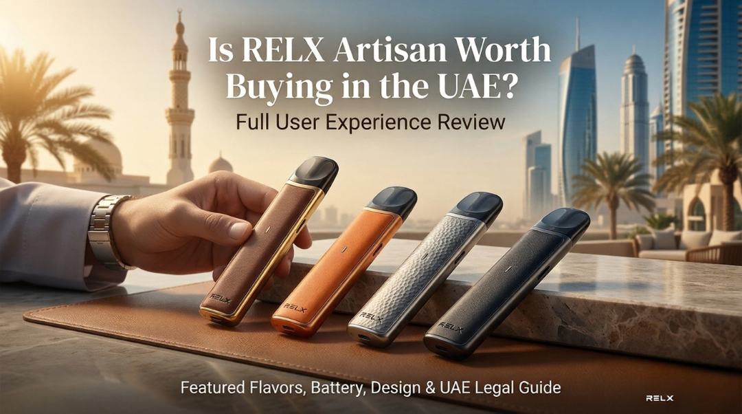 RELX Artisan premium pod device with anti-leak technology preferred by Abu Dhabi users